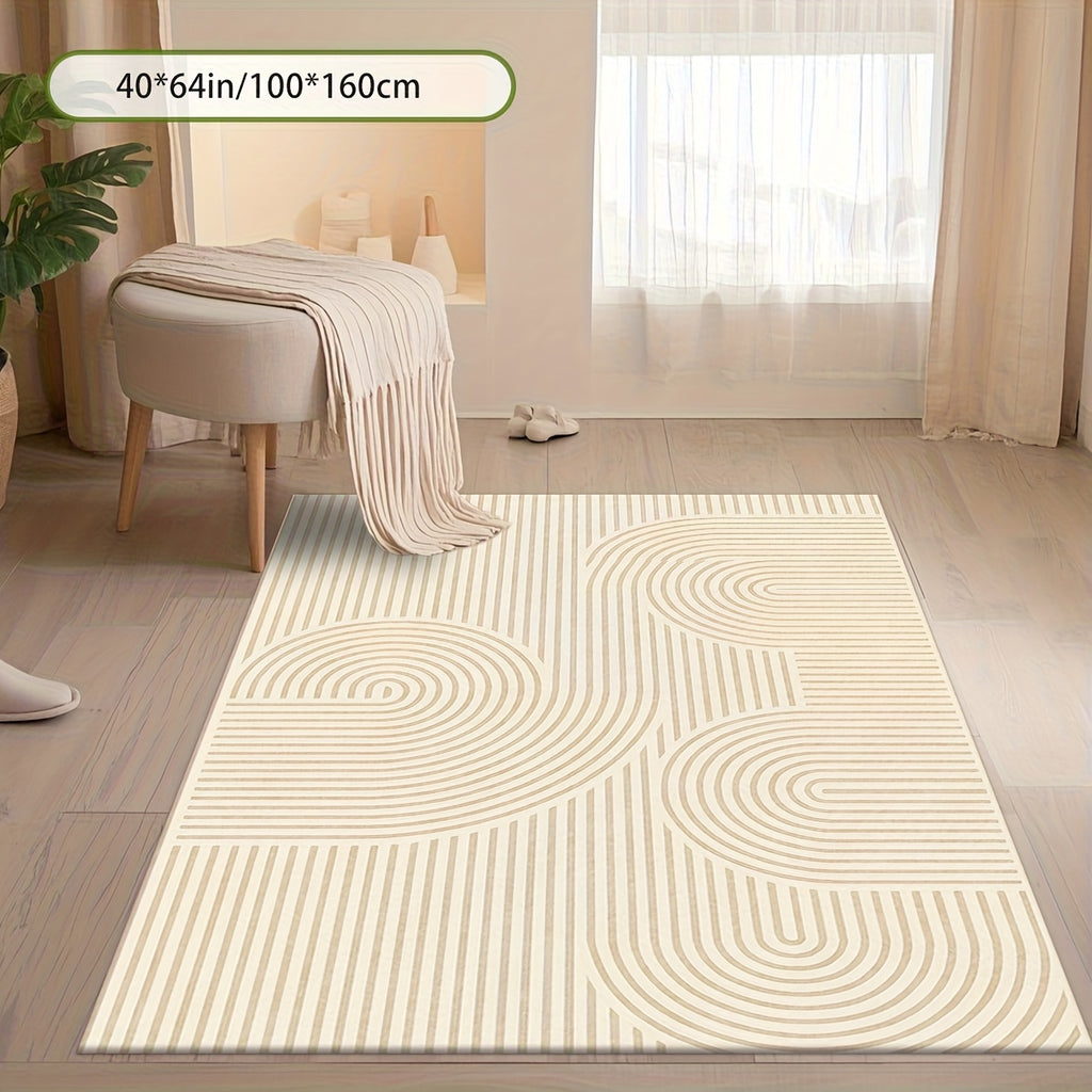 2D Digital Print Curved Pattern Home Decor Carpet | Machine Washable, Non-Shedding, Pet-Friendly, Suitable for Living Rooms, Bedrooms, Entryways, Offices, Hotels, Cafes, Guesthouses, and Cottages, Made by ZULIDA
