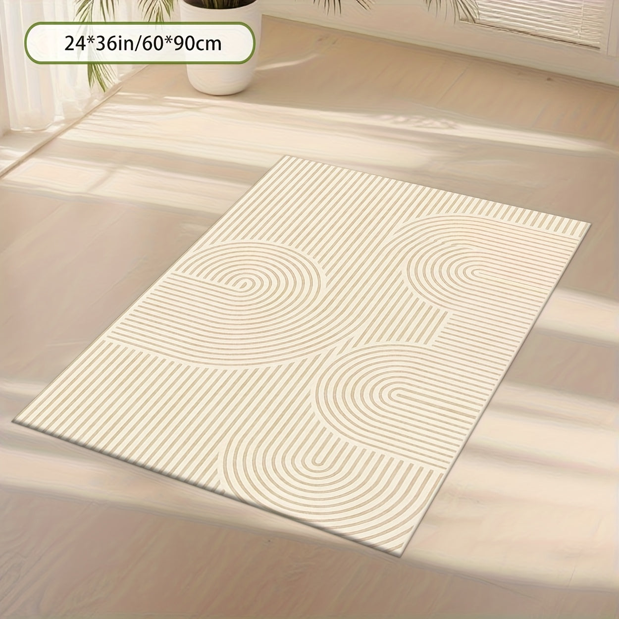 2D Digital Print Curved Pattern Home Decor Carpet | Machine Washable, Non-Shedding, Pet-Friendly, Suitable for Living Rooms, Bedrooms, Entryways, Offices, Hotels, Cafes, Guesthouses, and Cottages, Made by ZULIDA