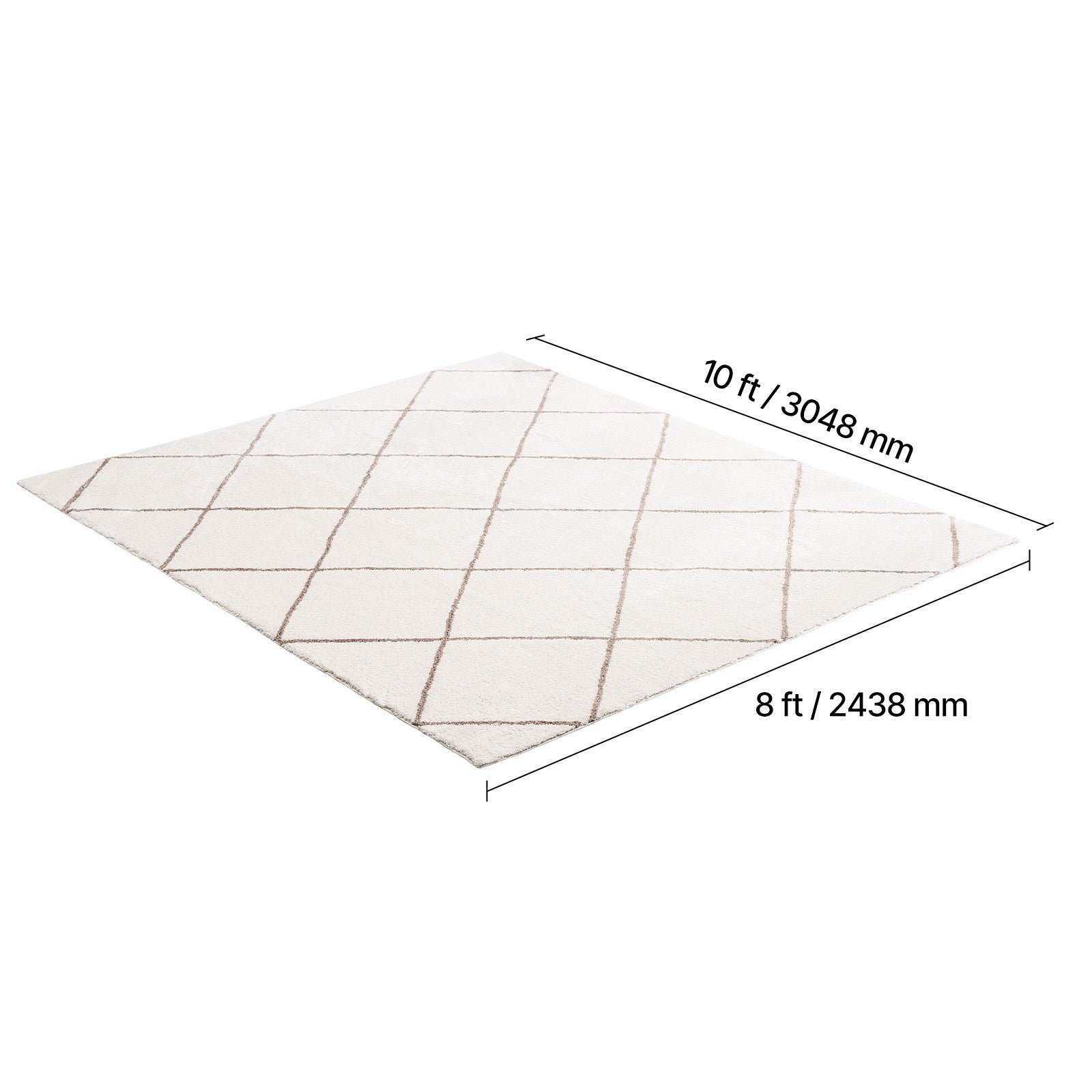 VEVOR Indoor Plush Area Rugs, 8 x 10 ft \u002F 9 x 12 ft Plush Carpet, Area Rugs Furry with Long Plushs Pile, Thick & Durable High-Pile Rug for High-Traffic Areas, Bedroom, Non-Shedding & Non-Slip Backing, Beige\u002FBlue-Gray
