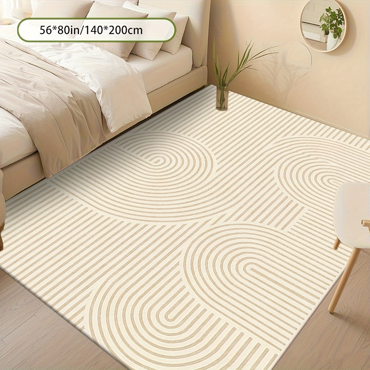 2D Digital Print Curved Pattern Home Decor Carpet | Machine Washable, Non-Shedding, Pet-Friendly, Suitable for Living Rooms, Bedrooms, Entryways, Offices, Hotels, Cafes, Guesthouses, and Cottages, Made by ZULIDA
