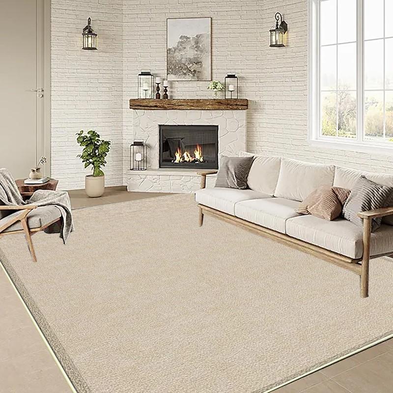New Arrivals - Solid - Colored Beige Decorative Rug: Large Living Room Rug, Large Bedroom Rug, Study Rug, Entryway Rug, Hallway Rug. Easy to Care for and Clean, Machine Washable, Suitable for All Seasons. A High - Quality Home Decor Choice